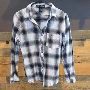 Women's Checkered Shirt in Black, White & Light Pink